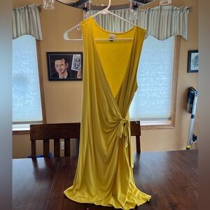 Yellow wrap dress